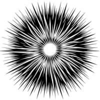 zwart en wit illustratie van de zon vector