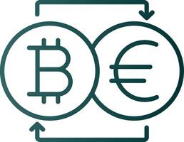 bitcoin wisselaar lijn helling icoon vector