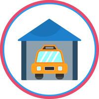 garage vlak cirkel icoon vector