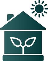 ecologisch huis glyph helling icoon vector