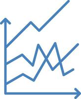 lijn gevulde blauw diagram lijn gevulde blauw icoon vector