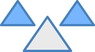 driehoeken lijn gevulde blauw icoon vector