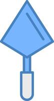 troffel lijn gevulde blauw icoon vector
