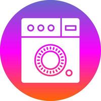 het wassen machine glyph helling cirkel icoon ontwerp vector