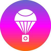 parachute glyph helling cirkel icoon ontwerp vector