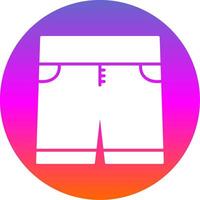 shorts glyph helling cirkel icoon ontwerp vector