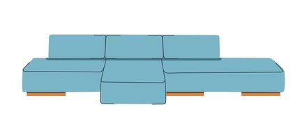blauw sofa in retro stijl. een modern verzameling van Scandinavisch gestoffeerd meubilair. vlak illustratie vector