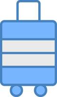 bagage lijn gevulde blauw icoon vector