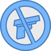 Nee geweer lijn gevulde blauw icoon vector