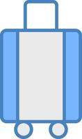 bagage lijn gevulde blauw icoon vector