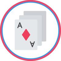poker kaarten vlak cirkel icoon vector