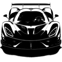 zwart en wit illustratie van een hypercar sport- auto vector