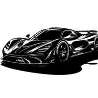 zwart en wit illustratie van een hypercar sport- auto vector