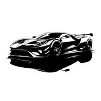 zwart en wit illustratie van een hypercar sport- auto vector