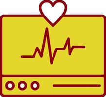 ecg toezicht houden op wijnoogst icoon ontwerp vector