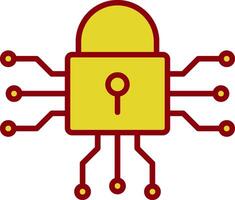 cyber veiligheid wijnoogst icoon ontwerp vector