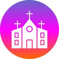 kerk glyph helling cirkel icoon ontwerp vector