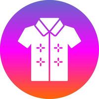 hawaiiaans overhemd glyph helling cirkel icoon ontwerp vector