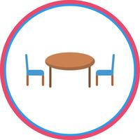 keuken tafel vlak cirkel icoon vector
