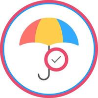 paraplu vlak cirkel icoon vector