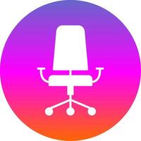 kantoor stoel glyph helling cirkel icoon ontwerp vector