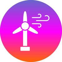 wind turbine glyph helling cirkel icoon ontwerp vector