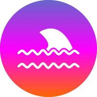 oceaan golven glyph helling cirkel icoon ontwerp vector