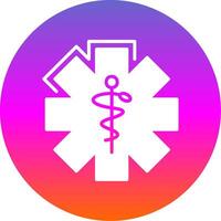 caduceus glyph helling cirkel icoon ontwerp vector