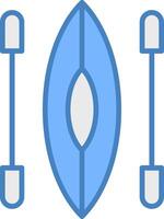 kajak lijn gevulde blauw icoon vector