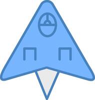 vlak lijn gevulde blauw icoon vector