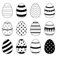 Pasen eieren reeks lijn kunst stijl vector