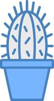 cactus lijn gevulde blauw icoon vector