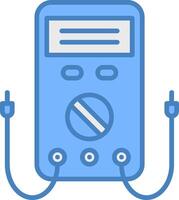 multimeter lijn gevulde blauw icoon vector