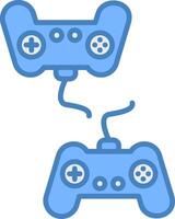 speler versus speler lijn gevulde blauw icoon vector