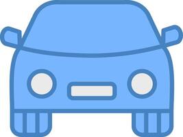 auto lijn gevulde blauw icoon vector
