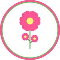 bloem vlak cirkel icoon vector