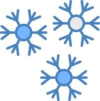 sneeuwvlokken lijn gevulde blauw icoon vector