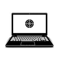 zwart en wit illustratie van een laptop vector