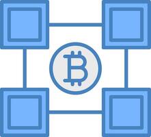 blockchain blockchain lijn gevulde blauw icoon vector