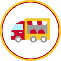voedsel vrachtauto vlak cirkel icoon vector