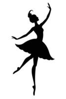 ballerina silhouet Aan wit achtergrond. ballet meisje vector