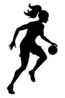 vrouwen basketbal, vrouw atleet silhouet vector