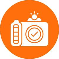 camera multi kleur cirkel icoon vector