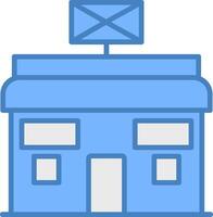post kantoor lijn gevulde blauw icoon vector