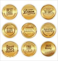 Luxe premium gouden insignes en labels vector