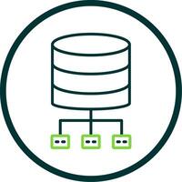 databank architectuur lijn cirkel icoon ontwerp vector