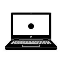 zwart en wit illustratie van een laptop vector