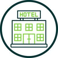 hotel lijn cirkel icoon ontwerp vector