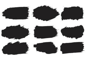 inkt verf zwart borstel beroerte geklater reeks ontwerp vector