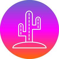 cactus lijn helling cirkel icoon vector